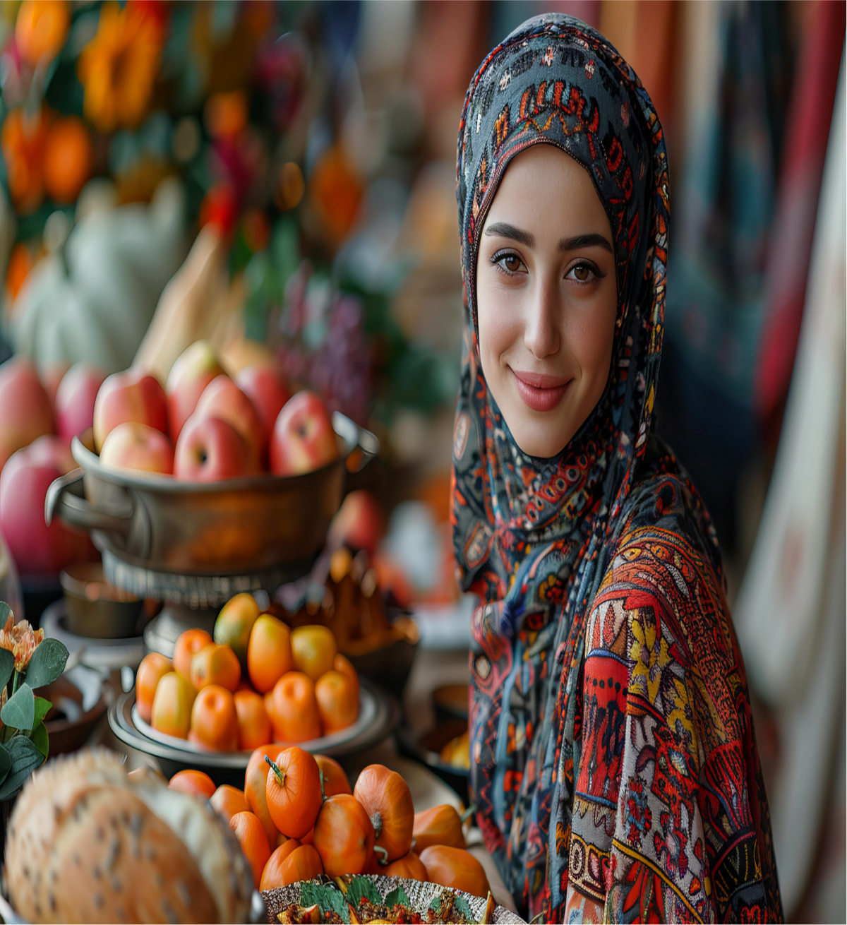 Woman with Fruits